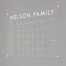Personalized Clear Acrylic Calendar for Wall, Calendar Whiteboard for Wall, Dry Erase Wall Calendar, Wall Calendar Organizer System for Home (Block, White, 38"W x 26"H) by TinyTreasures Baby Boutique