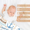 Ship Next Day, Personalized Baby Blanket – Printed in USA, Custom Baby Blanket for Boys & Girls, Baby Blanket with Name, Baby Shower, Easter, Christmas, Birthday Newborn & Toddler Gifts (Style 06) by TinyTreasures Baby Boutique