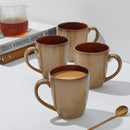 Coffee Mug 16 oz, Ceramic Coffee Mugs Set of 4, Reactive Glaze Mug for Latte/Tea/Cappuccino, Large Stackable Mug Set for Men, Women, Dad, Mom, Dishwasher & Microwave Safe, Brown Yellow by CozyNest Decor