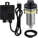 SinkTop Air Switch Kit (Long Full Brass Button) for Disposal, Dual Outlet, (Matte Black) by CozyNest Decor