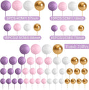 75 Pieces Cake Balls Topper Decorations Foam Cupcake Topper Mini Balloon Cake Topper Balls Cake Picks for Cake Deco Birthday Party Wedding（Purple,Pink,Gold,White） by TinyTreasures Baby Boutique
