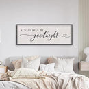 LuZhiQiang Above Bed Love Theme Wall Decor Always Kiss Me Goodnight Sign 40"×15" Wood Framed for Master Bedroom Over Bed Wall Art (Black) by CozyNest Decor