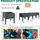 Emalie Raised Garden Beds Elevated Plastic Planter Box with Drainage Plugs Perfect for Vegetables Flowers Herbs Growing Outdoor, 63.0" Lx15.7 Wx16.5 H Grey by GreenHaven Gardens