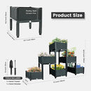 MAYOLIAH Garden Raised Bed Kit, 6 Elevated Planter Boxes with Drainage Holes, Taller Plastic Garden Bed for Vegetables Herbs Flowers Fruits Planting in Front Porch Yard Patio Balcony, Grey by GreenHaven Gardens