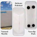 Marble Bookend for Shelves, Non-Skid Bookends for Heavy Books, Heavy Duty Book Stopper for CDs, Luxury Book Shelf Holder, Quarter Circle Design Book Ends Decorative, Namib Fantasy, Set of 2 by CozyNest Decor