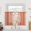 LAMIT Small Window Linen Curtains 36 inches Long, Light Filtering Linen Textured Bronze Grommet Soft Semi Sheer Drapes for Half Windows/Bathroom, 2 Panels, Terracotta, 34 x 36 Inch by CozyNest Decor