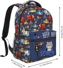 Cartoon Car Animal Backpack For Kids School Boys Girls, Bear & Traffic Light Design, Lightweight Waterproof Ergonomic Backpack For Age 3-5 5-7 7-9 9-12 School Book Bag Daypack Outdoor Play by TinyTreasures Baby Boutique