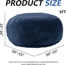 5FT，Big Bean Bag Chairs for Adults，Large beanbag with Filler Included，Memory Foam Material，Easy to Clean and Washable Corduroy Fabric，Suitable for Living Room and Bedroom (Blue, 5 Foot) by CozyNest Decor