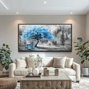 ZUITINGHUA Black Framed Canvas Wall Art For Living Room Large Wall Decor For Office Bedroom Decorations Blue Tree Landscape Pictures Black And White Paintings Artwork Aesthetic Home Decor 30x60 In by CozyNest Decor