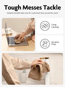 Fantasticlean Microfiber Cleaning Cloth Roll -60 Pack, Tear Away Microfiber Towels, 12" x 12", Reusable, Washable, Scratch Free, Ultra Absorbent Dish Rags for Car, Home, Garage or Shop (Beige & Tan) by CozyNest Decor