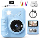 Kids Camera Instant Print for Girls Ages 3-14, 3-inch HD Screen Camera for Kids with Printing Paper, 1080P Digital Toddler Toys for 4 5 6 7 8 9 10 11 12 Years Old (Blue) by TinyTreasures Baby Boutique