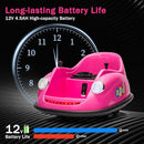 12V Bumper Car for Toddlers, Electric Toy Ride on Battery Car with Kids W/Parent Remote Control, 2-Speed, 360 Degree Spin, Music & LED Lights for Kids, Pink by TinyTreasures Baby Boutique