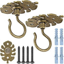 Dolibest Wall Mount Ceiling Hooks,Plant Hooks for Ceiling Metal Plant Bracket Iron Wall Mount Lanterns Hangers Hooks for Hanging Plants Lights, Outdoor Wire, Fairy Lights, Wind Chimes, Bronze(2PCS) by GreenHaven Gardens