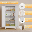61" H Metal Kitchen Pantry Storage Cabinet, Freestanding Cupboard with 2 Doors and 3 Adjustable Shelves, Standing Storage for Kitchen, Bathroom, Garage, Dinning Room or Utility Room（White） by CozyNest Decor