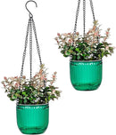 4.5 Inch 2 Pcs Self Watering Hanging Planter Indoor Plant Pots Drainage Holes, Outdoor Small Hanging Planters Flower Pot Basket, Visible Water Level, Plant Hanger Home Decor, Gardening by GreenHaven Gardens