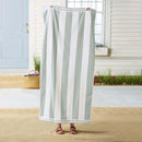 Great Bay Home 100% Cotton Velour 4 Pack Beach Towels 30" x 60" - Cabana Stripe Pool Towels - Quick Dry, Large Swim Towels (Multi Color) by TinyTreasures Baby Boutique