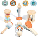 Montessori Mama Baby Rattle and Musical Set, 6 Piece Wooden Infant Toy by TinyTreasures Baby Boutique