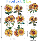 12pcs Window Decals for Bird Strikes, Anti Collision Window Clings, Rainbow Reflection Window Sticker, Sunflower Style Sun Catcher Stickers for Glass Windows by CozyNest Decor
