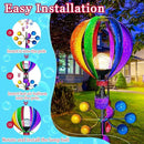 Solar Wind Spinner Outdoor - Hot Air Balloon Wind Spinners, Metal Garden Decor with LED Lights, 360° Rotating Waterproof Yard Decorations, Solar Powered for Day & Night, Lawn & Patio Windmill by CozyNest Decor