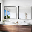 Black Bathroom Mirror, 30x30 Inch Rectangular Framed Mirror, Large Wall Mounted Bathroom Vanity Mirror Over Sink for Bedroom,Restroom, Living Room, Hangs Vertically or Horizontally by CozyNest Decor