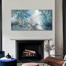 SOUGUAN Landscape Art Posters Blue Pictures Wall Decor Grey Forest Wall Prints Botanical Artwork for Dining Room Bedroom 20"x 40" Contemporary Wall Art by CozyNest Decor
