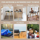 AOJEZOR Side Table: End Table for Any Room - Round Side Tables for Small Spaces - Black Top with 3 Gold Legged by CozyNest Decor