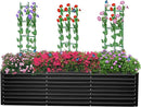 8×4×2ft Galvanized Metal Raised Garden Bed, Metal Planter Kit Box Outdoor for Deep-Rooted Vegetables, Flowers, Green and Herbs by GreenHaven Gardens