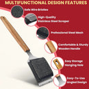 Grill Brush BBQ Cleaner Brush - Barbecue Brush for Outdoor Grill with 1 PCS Replacement Cleaning Head, Grill Cleaning Brush Bristle Free with Stainless Steel Scraper & Wooden Handle for Most Grate by GreenHaven Gardens