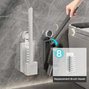 Disposable Toilet Brush with Replaceable Heads, Wall-Mounted Holder, Hygienic Bathroom Cleaning Tool (WhiteToilet Brush + 8 Refills) by CozyNest Decor