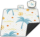 Extra Large Picnic Blanket Waterproof,80"x 80"Foldable Machine Washable Beach Blanket,Outdoor Blanket for 6-8 Adults,Suitable for Indoor Crawling,Park Beach,Camping,Hiking,Family Travel(Island) by TinyTreasures Baby Boutique