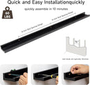 Fun Memories Picture Ledge Shelf, 48 Inch Floating Shelves Set of 2, Large Nursery Book Shelves for Toys Storage, Kids Bookshelf Wall Mounted for Wall Decor Books Photo Frames, Black by TinyTreasures Baby Boutique