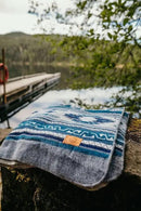 Off the Grid Inca Aztec Throw Blanket | Southwest Indian Navajo Boho Style | Native Woven Western Cover for Camping, Bedding, Couch (King, Condor Gray) by CozyNest Decor