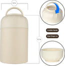 Thermo for Hot Food & Drinks, Thermo Lunch Box, 17oz Vacuum Insulated Food Container with Spoon&Drawstring Bag, Soup Thermo for Adults, White by TinyTreasures Baby Boutique