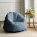 N&V Small Bean Bag Chair for Kids, Children Mini Bean Bag Sack, Foam Filling, Includes Removable and Machine Washable Cover, 27in, Soft Faux Fur (Blue) by TinyTreasures Baby Boutique