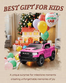 Licensed Ram 1500 12V Ride on Toys, Kids Ride on Car with Remote Control, Electric Vehicle for Toddler with Smooth Start, Pickup Truck Bed Storage, Spring Suspension, Aux Port (Pink) by TinyTreasures Baby Boutique