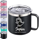 Personalized Mug Cup with Handle 12/14oz Custom Stainless Steel Mugs Customized Name Coffee Tumbler for Women Men Student Family Office Gifts, Text by TinyTreasures Baby Boutique