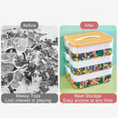 Toys Organizer Storage Case for Lego Box Kids Toy Stackable Building Blocks with Lids Bins Adjustable Lego Storage Containers Plastic Toy Box 2 Layer (Lemon) by CozyNest Decor