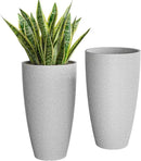 QCQHDU 21 inch Tall Planters for Indoor & Outdoor Plants, 2 Pack Sturdy Plant-Flower-Tree Pots for Front Porch Patio Deck Living Room Decor by GreenHaven Gardens
