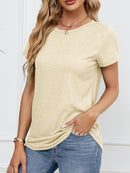 Soft Short Sleeve Shirts for Women, Crew Neck T Shirts for Women Loose Fitting Lightweight Top Basic Tee Shirt by TinyTreasures Baby Boutique