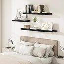 Black Floating Shelves for Wall 36 Inches Long, 12" Deep Wall Shelves 2" Thick, Heavy Duty Shelf for Bedroom, Bathroom, Living Room, Kitchen, Office, Home Decor, Modern Shelf Set of 2, 36" X 12" X 2" by CozyNest Decor