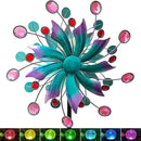 Solar Wind Spinners for Yard and Garden-60.6 Inch 360° Metal Wind Sculptures Outdoor Clearance Kinetic Windmills with Multi Color Led Glass Ball by CozyNest Decor