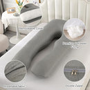 Amagoing Pregnancy Pillows with Cooling Cover, U-Shape Full Body Pillow for Sleeping, Support for Back, Legs, Belly, HIPS for Pregnant Women, Maternity Pillow for Adults, Dark Grey Cooling by TinyTreasures Baby Boutique