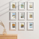 Vittanly 6x8 Picture Frames Set of 9, Shatter Resistant Plexiglass, Display 4x6 Pictures with Mat or 6x8 without Mat, Photo Frames for Wall or Tabletop, Engineered Wood, White by CozyNest Decor