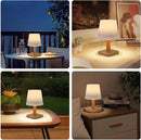 pearlstar Solar Table Lamp Outdoor - 2 Pack LED Waterproof Cordless Solar Desk Lamp with Pull Chain 2 Lighting Modes, Auto ON/Off for Outside Patio Coffee Table Garden Bedroom Living Room(White) by GreenHaven Gardens
