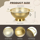 Norme 3 Quart Stainless Steel Gold Colander Gold Fine Mesh Strainer, Stainless Steel Pasta Rice Food Metal Strainer with Handles, Easy Clean and Dishwasher Safe by CozyNest Decor