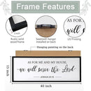 As for Me and My House We Will Serve the Lord Wall Decor - 40" x 15" Large Rustic Family Living Room Wood Framed Home Sign Joshua 24 15 Christian Bible Verse Plaque Hanging Wall Art(Black) by CozyNest Decor