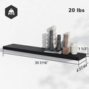 BAMEOS Floating Shelves, 35 Wx7 D Black Wall Mounted Wooden Shelves with Invisible Brackets Set of 2, Hanging Wall Shelves Decoration for Bedroom and Kitchen by CozyNest Decor