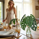 Artificial Flowers Turtle-Back, Alocasia Leaf, in Glass Vase with Faux Water,7Pcs Artificial Leaves Real Touch Latex Leaves for Centerpiece (1, Turtle-Back Leaf) by CozyNest Decor
