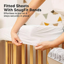 Waterproof Crib Mattress Protector Cover Fitted - 2-Pack Quiet Baby Crib Mattress Pad Sheets, 52" x 28" Soft Quilted Cotton Baby Sheet, Machine Washable, Easy Fit, Durable (Soft White/Quin) by TinyTreasures Baby Boutique