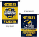 College Flags & Banners Co. Michigan Team University Wolverines 2023 and 12 Times 12x Football National Champions Garden Flag with Pole Stand Holder by GreenHaven Gardens